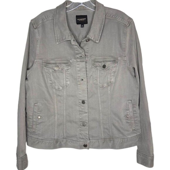 Liverpool Jeans Classic Denim Jacket Stretch Slub Twill - Sharkskin (Gray) - XL - Picture 3 of 15